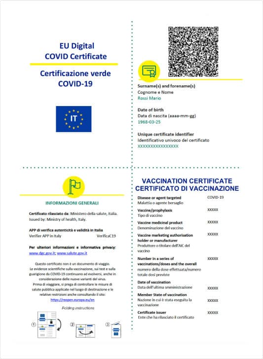 certificato di vaccinazione
